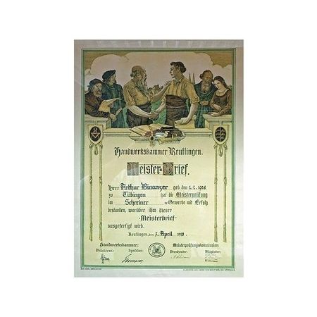 Meisterbrief Arthur Binanzer
